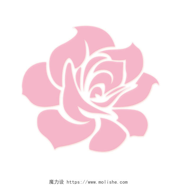 粉色花瓣花朵玫瑰花情人节七夕PNG素材元素